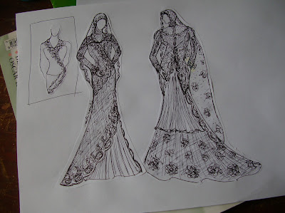 Cth desain gaun pengantin muslim modern...