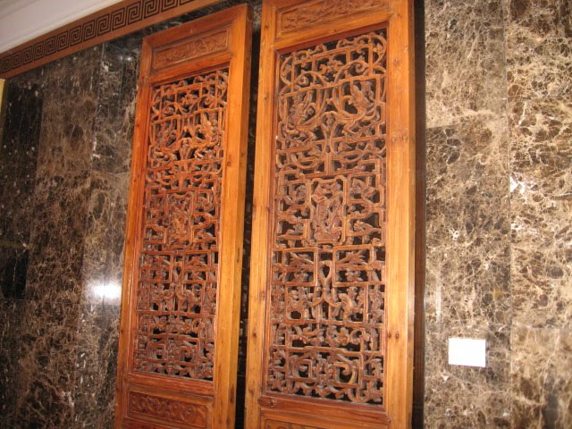 Wood carving on the wall