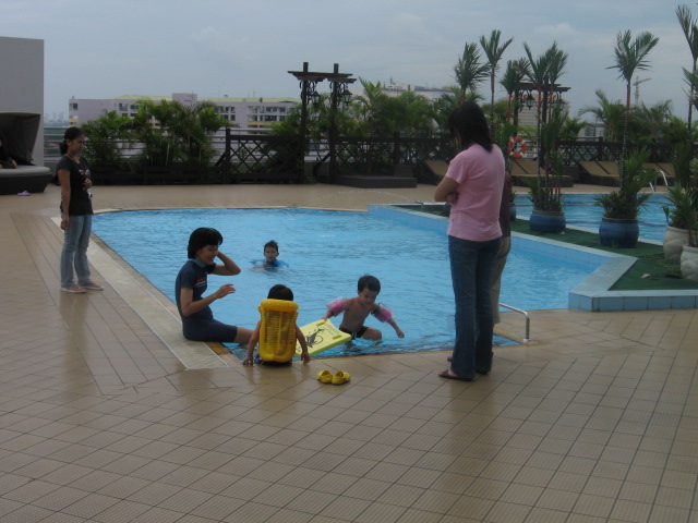 The swimming pool area at hotel Ramada