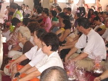 Devotees in the main shrine hall