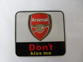 Epl Big 4 Merchandise Sticker Square Dont Kiss Me With Logo On Black And White Background