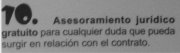 Asesoramiento jurídico gratuito para cualquier duda que pueda surgir en relación con el contrato