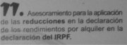 Asesoramiento para la aplicación de las reducciones en la declaración de los rendimientos por alquiler en la declaración del IRPF