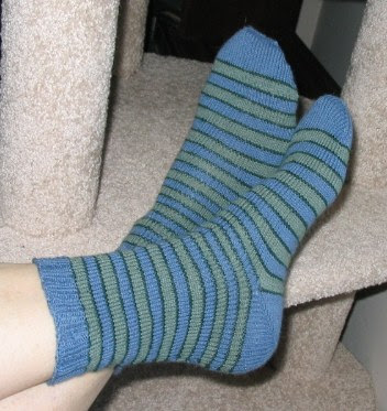 Completed pair of my latest toe up socks.