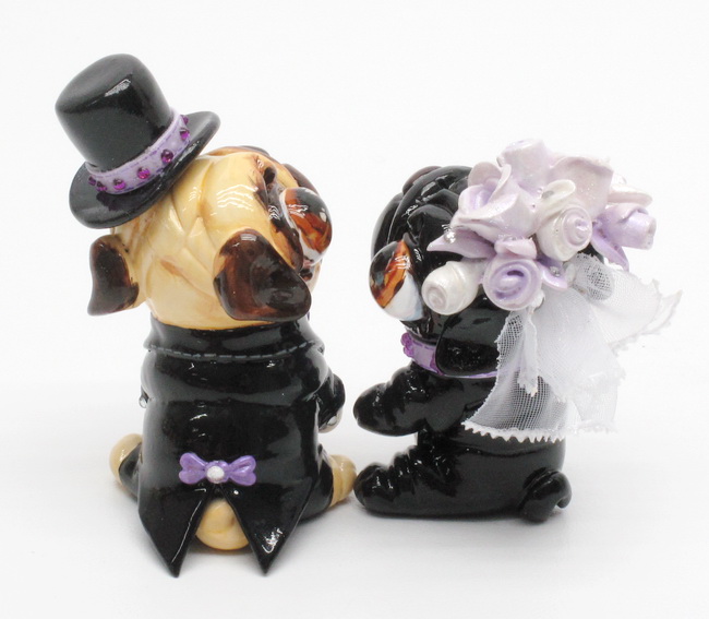 Black Pug Cake Topper Black Pug Cake Topper