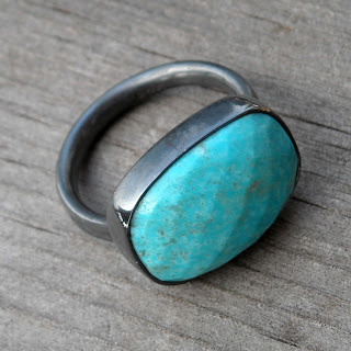 faceted turquoise ring