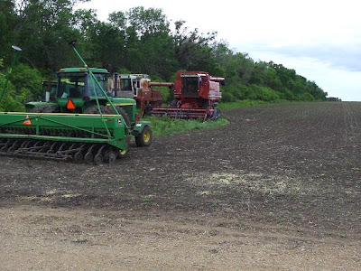 farm equipment on county land at Lake Madison