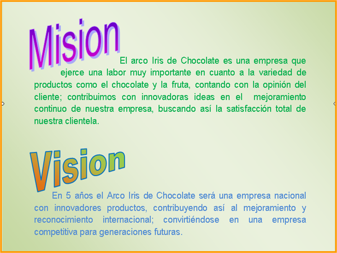 Vision de una empresa