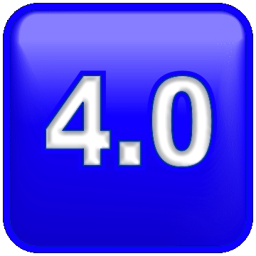 '4.0'logo and icon for the 'Relativity four point zero' website (www.fourpointzero.org)