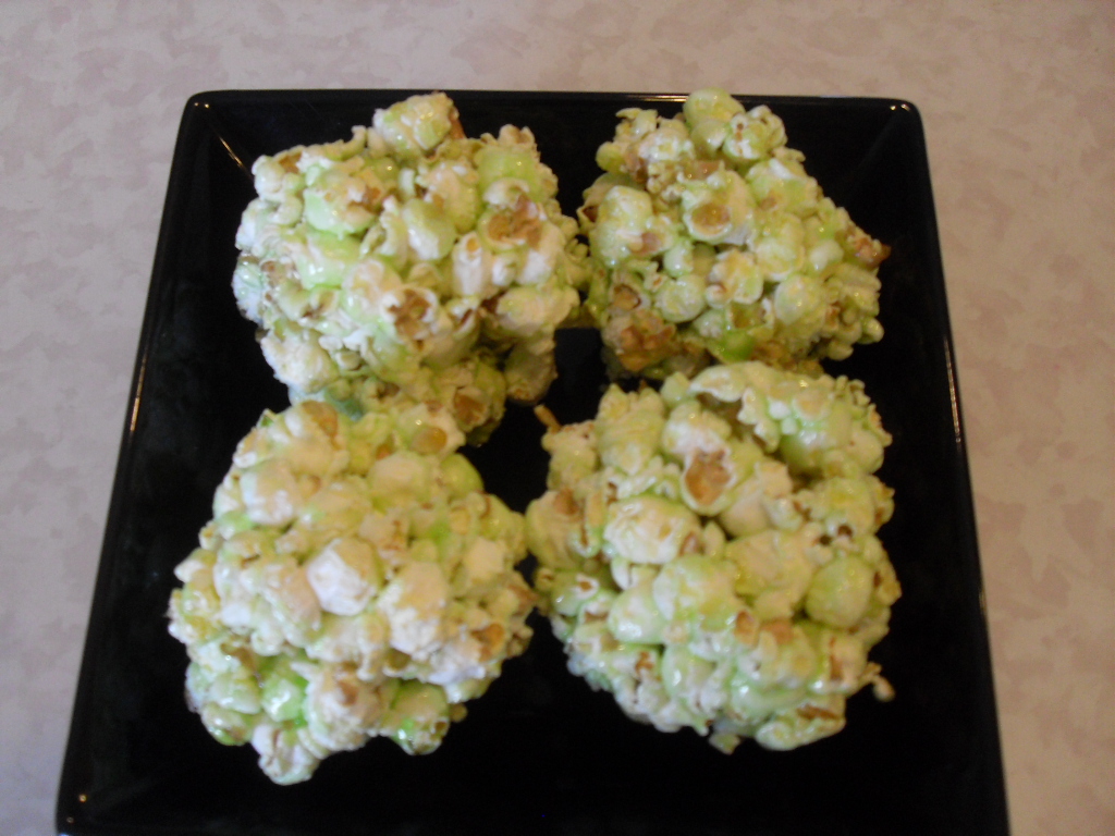 Nine for Dinner Jello Popcorn Balls