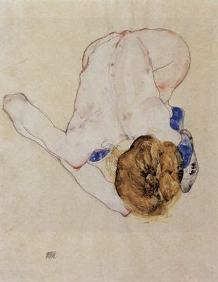 Egon Schiele'Nach vorn gebeugter weiblicher Akt'