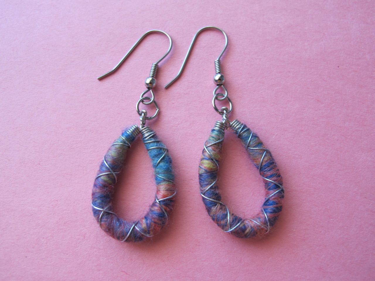 Wind Rose Fiber Studio Painted Wool Earrings