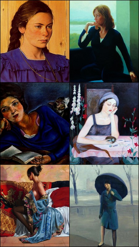 Woman in blue,  paintings