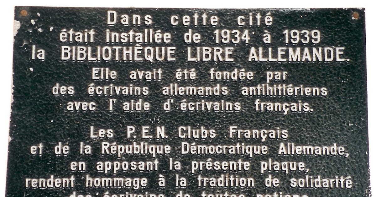 Burning Books Library of the Burned Books plaque, Boulevard Arago