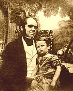 Charles Darwin and his son