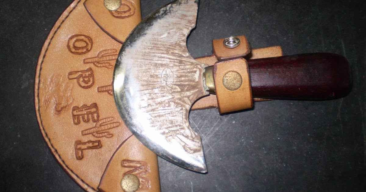 A Sailor's Leather Head Knife / Sewing Palm / Jerk Needles.