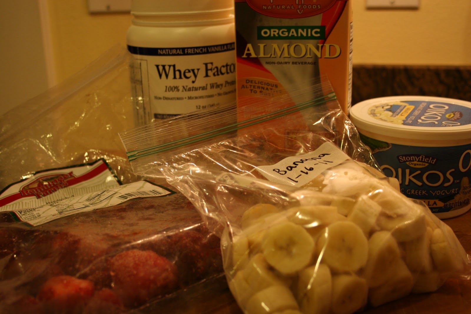 Strawberry banana smoothie with almond milk From Soil to Salad