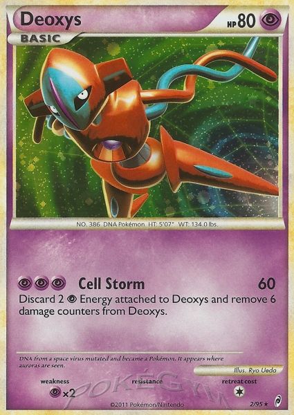 Today's Pokemon Card of the Day is Deoxys from the Call of Legends set.