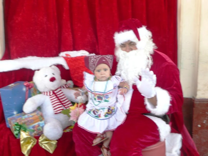 Santa and unhappy child