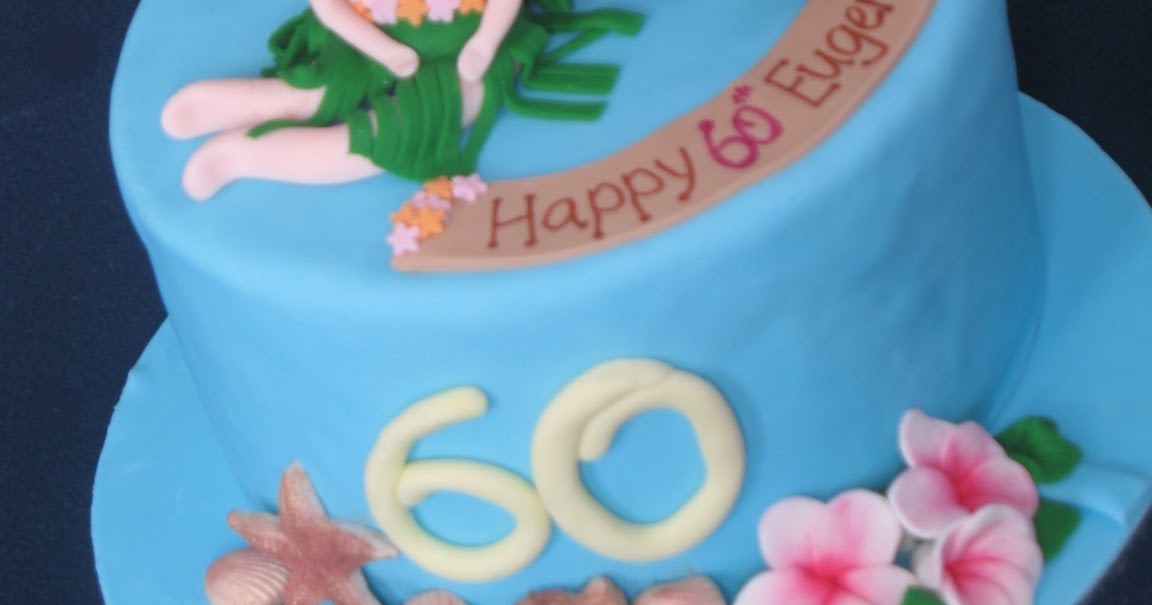 Blissfully Sweet Hawaiian Luau 60th Birthday Cake