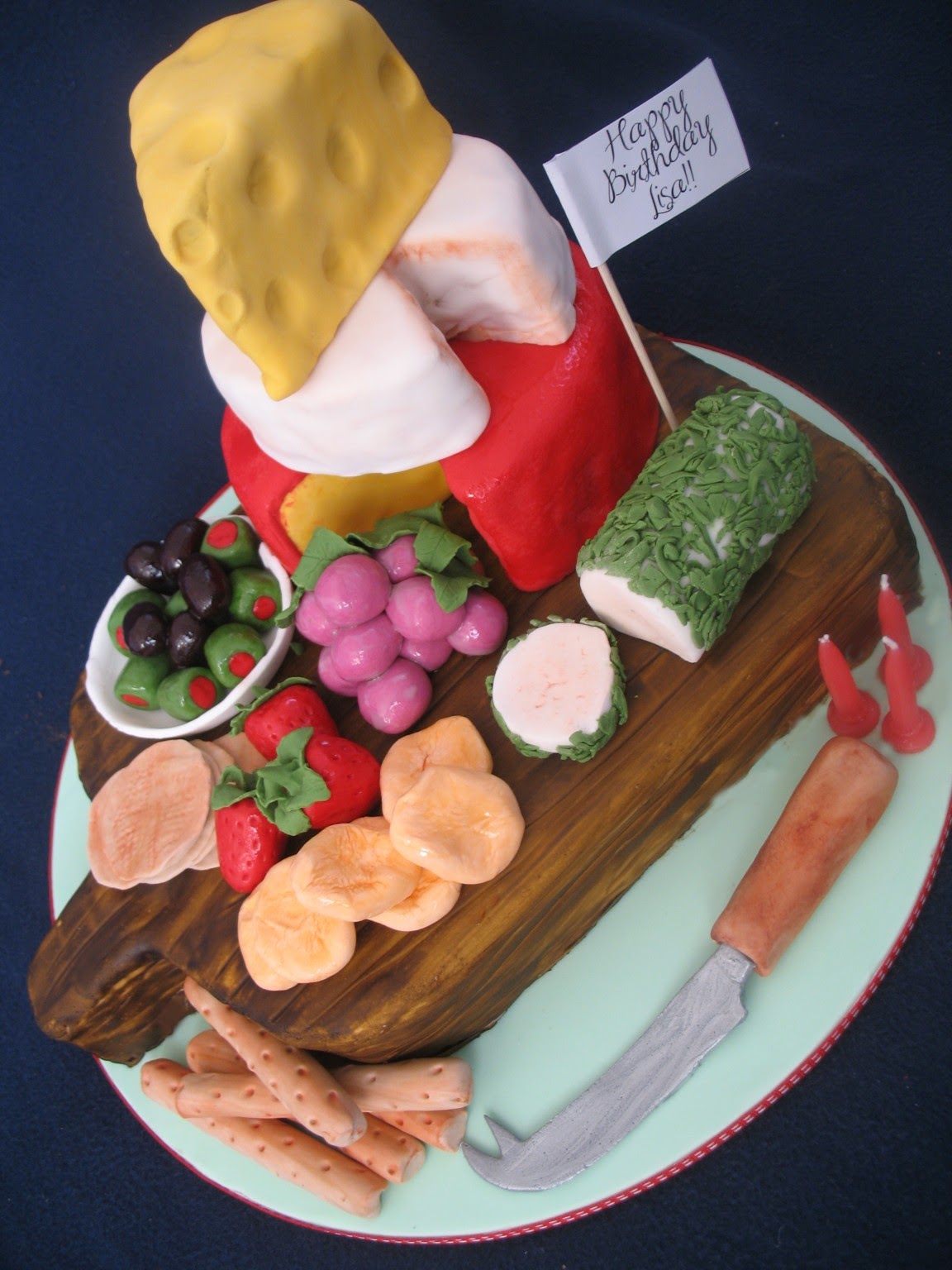 Blissfully Sweet Cheese Platter Cake