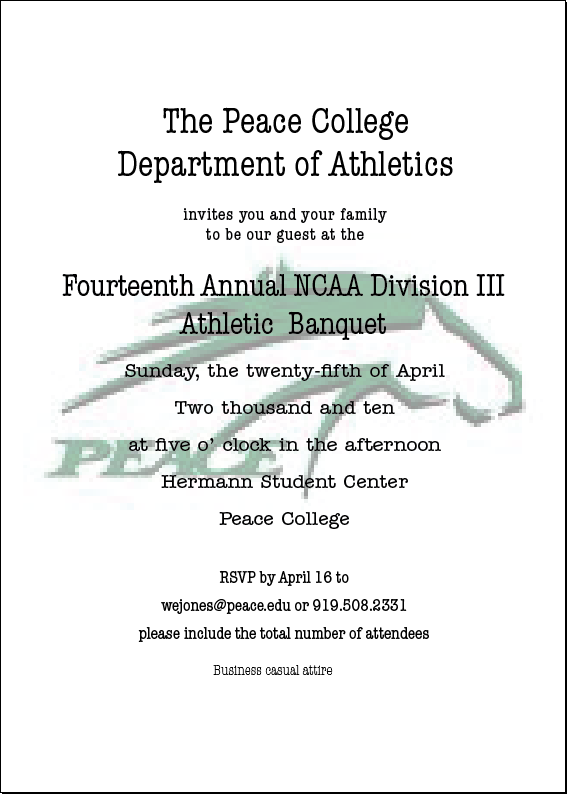 Banquet Invitation Template Template