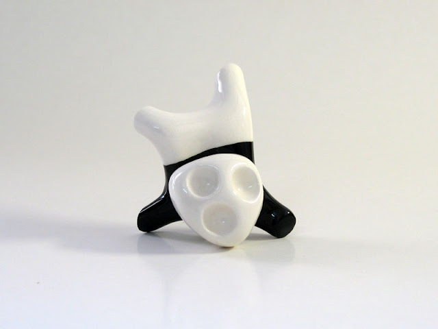 Ceramic B-Boy character, head stand position figure