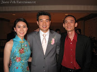 The wedding couple June and Ben with band leader / manager Jason Geh
