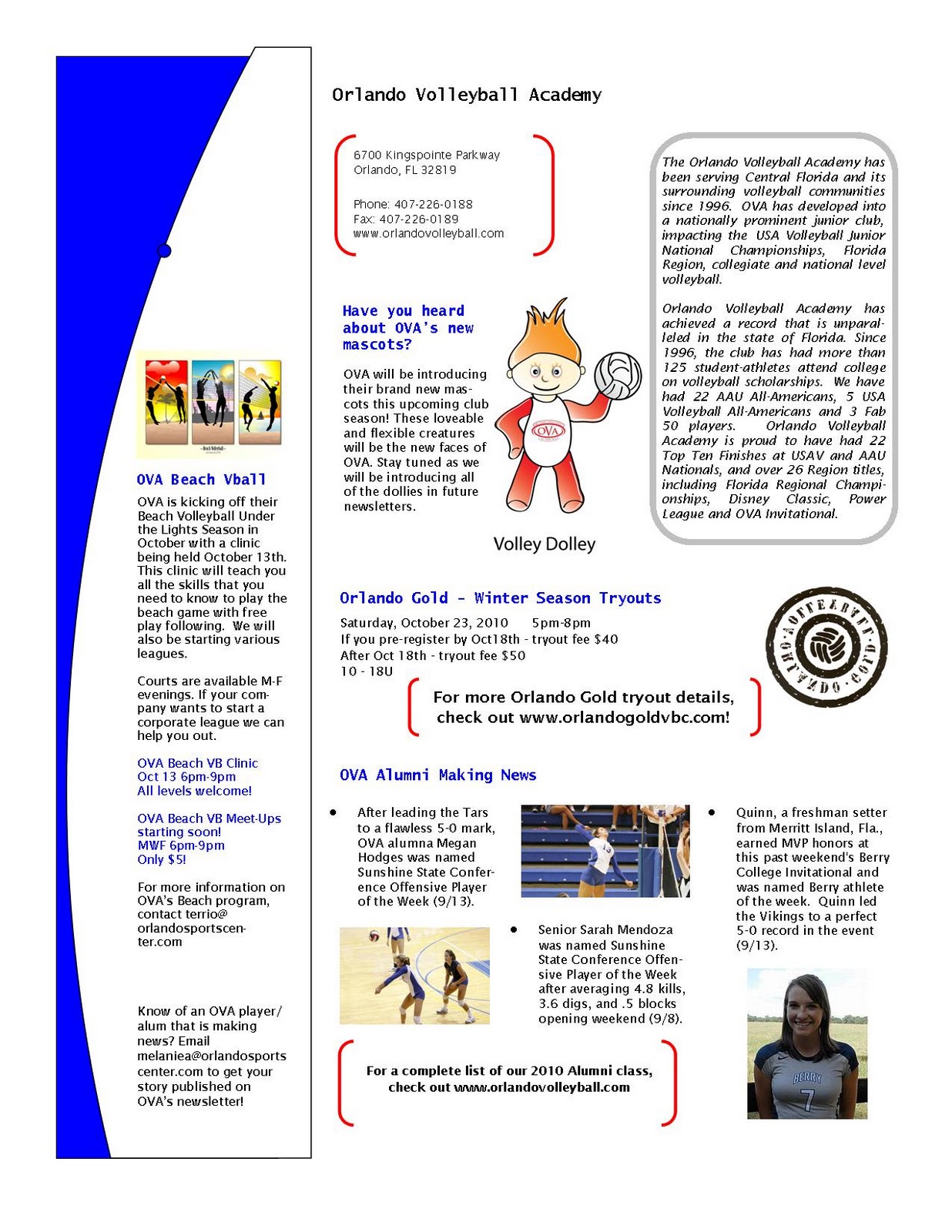 ORLANDO VOLLEYBALL ACADEMY OVA October Newsletter is here!