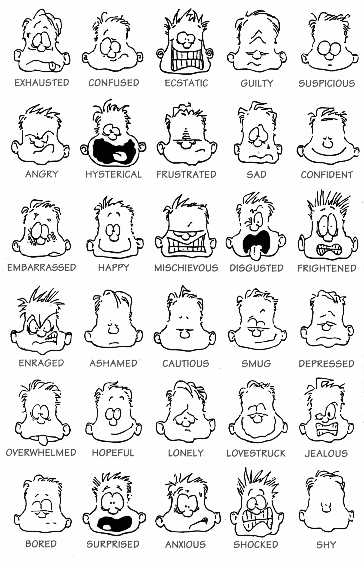 emotions chart for kids feelings chart faces