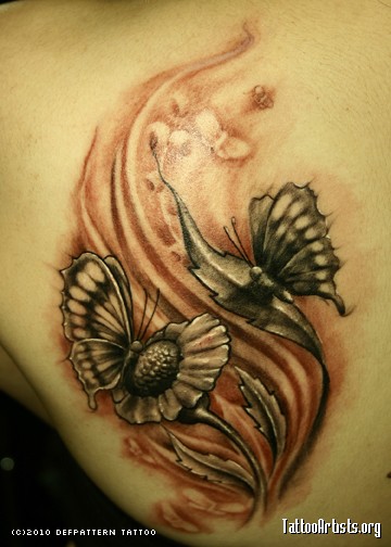 Butterfly Tattoos on women#39;s upper back tattoos for women. Butterfly Tattoos on women#39;s