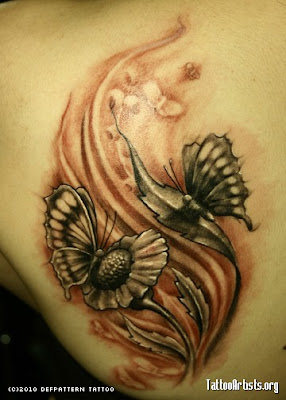 Tattoo Kupu-Kupu di Pundak | Gambar Seni Tattoo