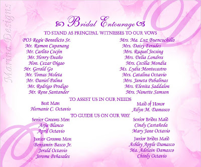 Sample+of+Wedding+Entourage Sample Wedding Entourage List Invitation http://marinadesigns.blogspot ...