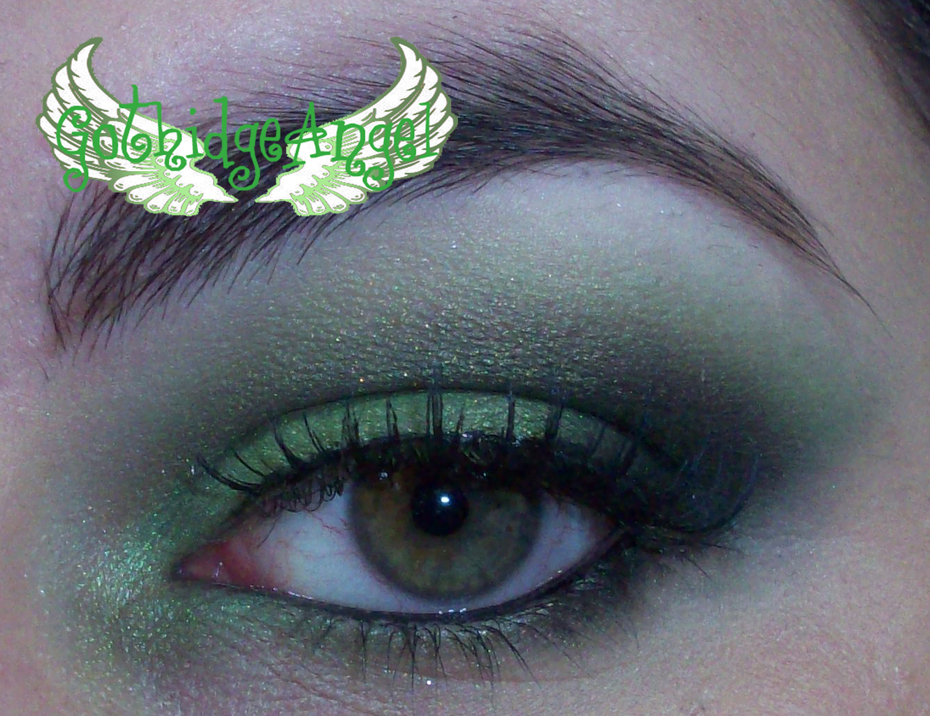 GothidgeAngel Makeup Tutorial Charcoal and Forest Green Look
