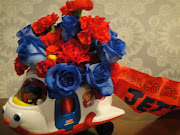 A jet airplane for Baby Jett. A basket of puppies for a baby shower. (dsc )