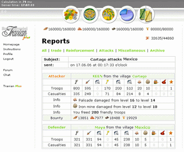 laporan hasil perang