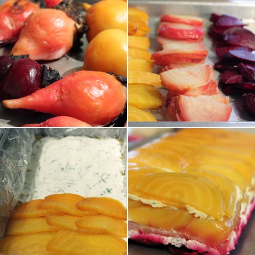 lisa is cooking Beet and Goat Cheese Terrine
