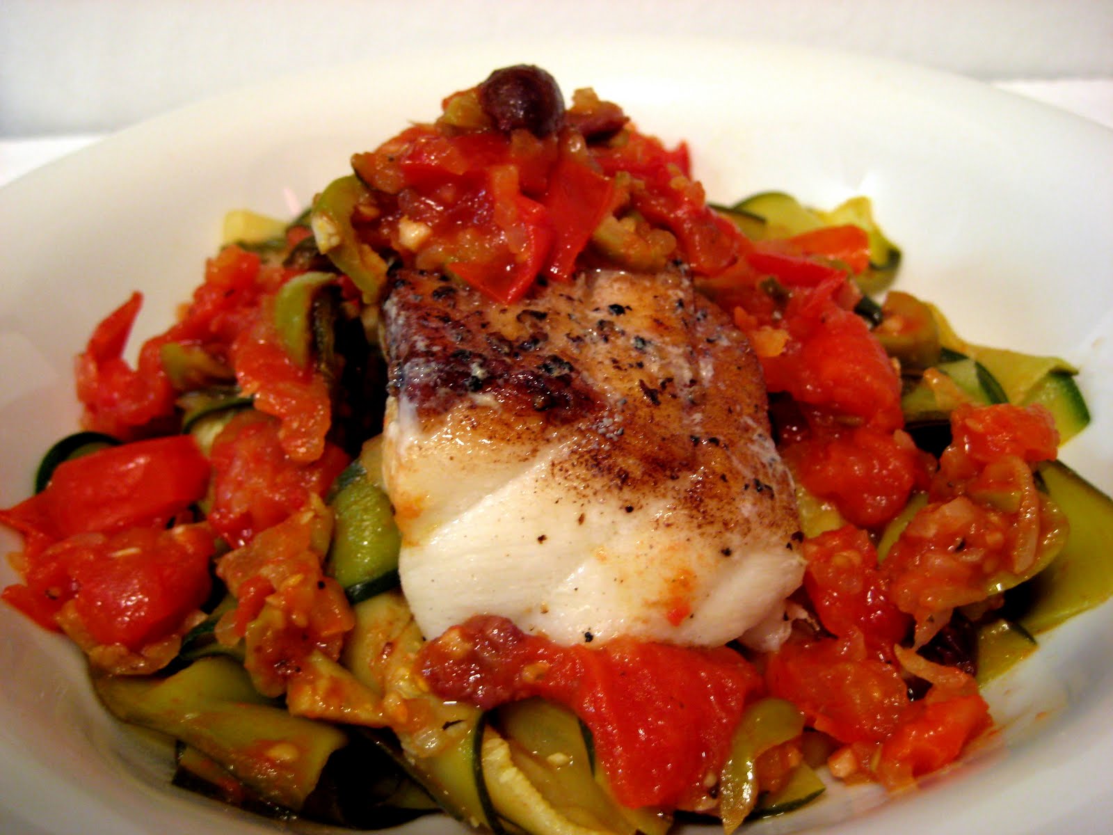flour child Pan Roasted Black Sea Bass with Cheeky Zucchini Ribbons