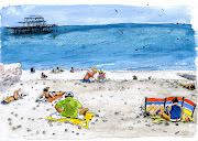 Brighton Beach, summer 2008 I think. Triin and some other musicians at . (brighton beach)