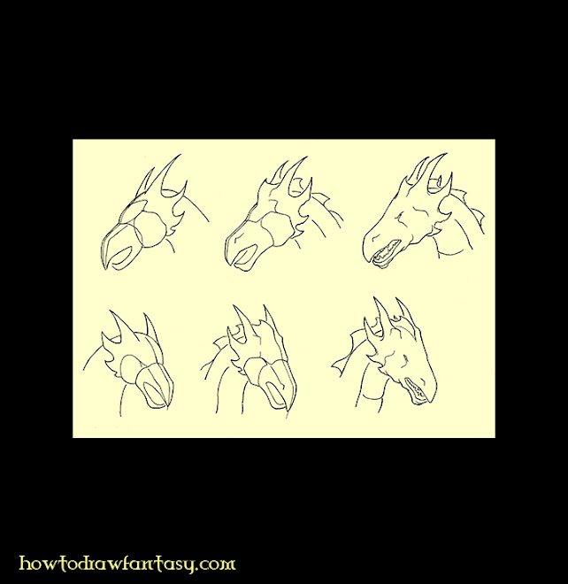 How to draw a dragon head. Fantasy art drawing tutorial on a dragon head How to draw a dragon head. Fantasy art drawing tutorial on a dragon head