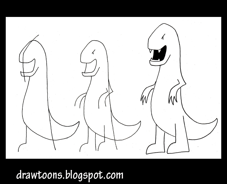 easy to draw cartoon dinosaurs