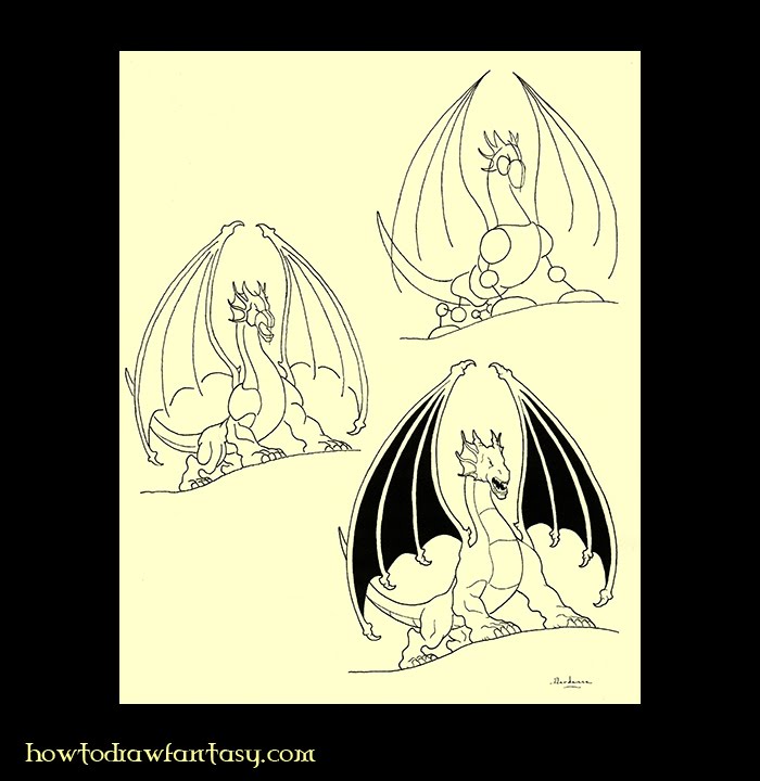 how to draw dragon head step by step. HOW TO DRAW A DRAGON. Step by