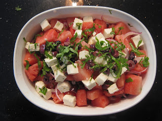 Watermelon, Feta, Mint & Olive Salad