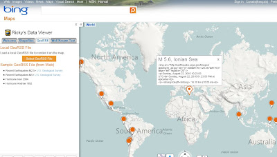 Bing Bing Maps Viewing GeoRSS Feeds