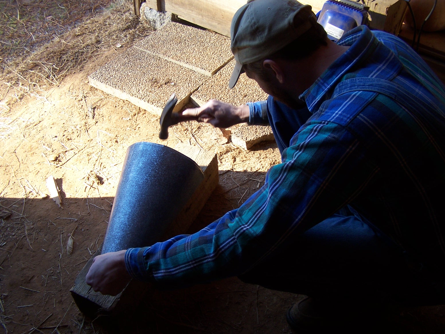Homeschooling and Homesteading in the Present A Homemade Chicken Killing Cone