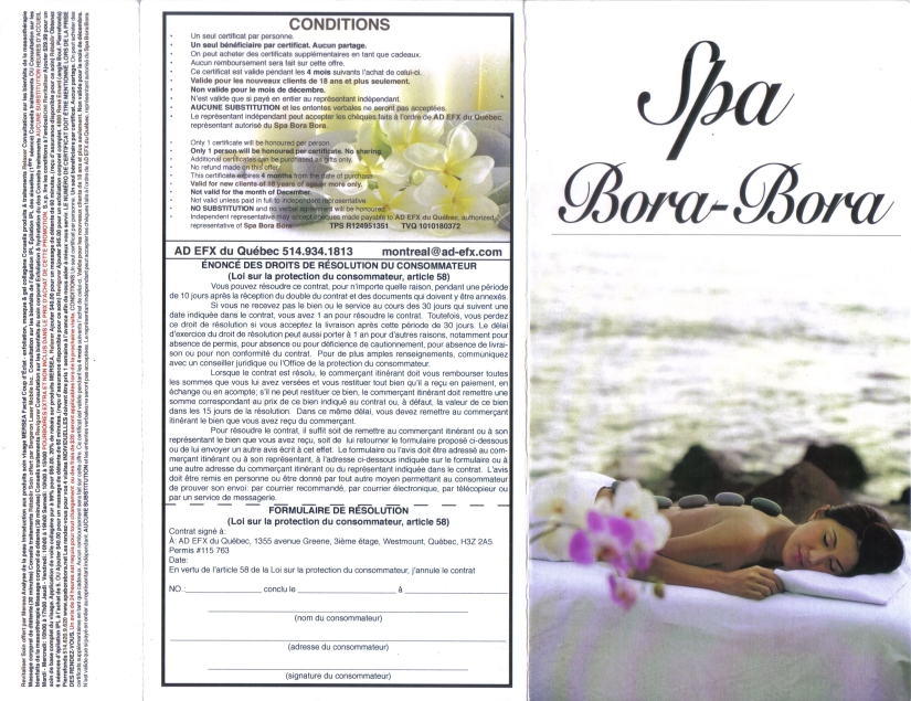 Day Spa & Beauty Salon Packages Spa Bora Bora (4800 René Emard / Blvd