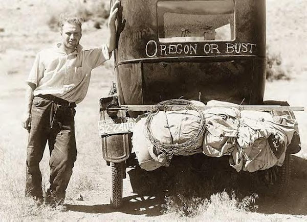 Vernon Evans of Lammon, SD., near Missoula, Mont., on Highway 10, 1936