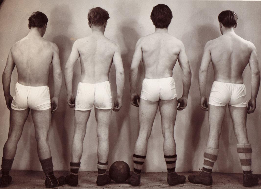 Vintage soccer lads in short shorts.