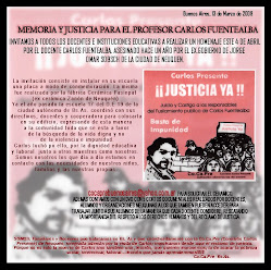 4 DE ABRIL: 1 AÑO DEL ASESINATO DE CARLOS FUENTEALBA SIN JUSTICIA