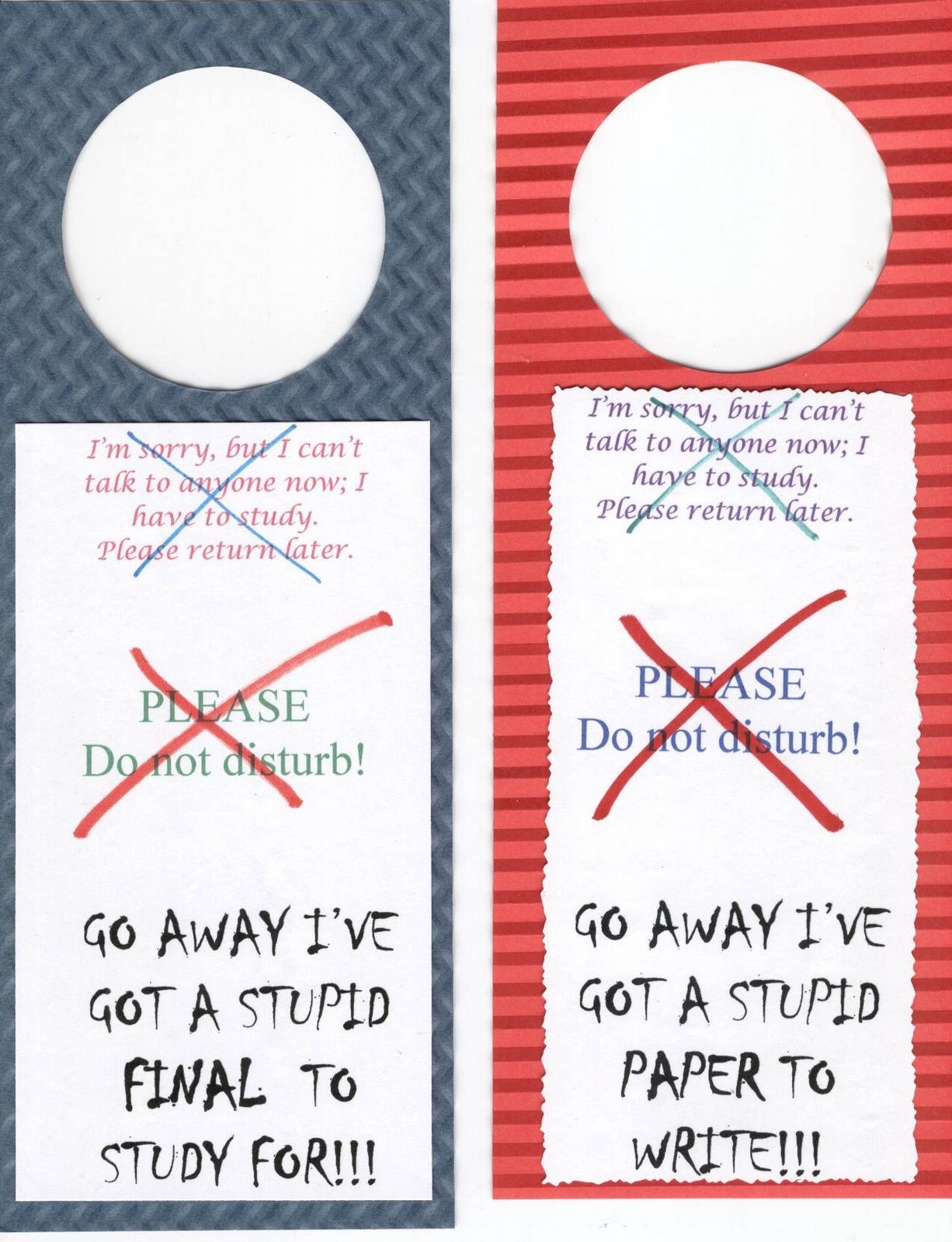 Hospital door hangers